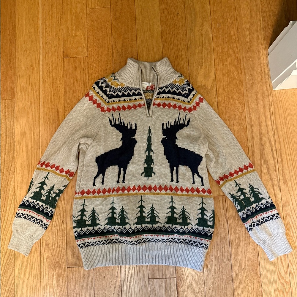J Crew Crewcuts Boys 1/4 zip Cotton Sweater XL